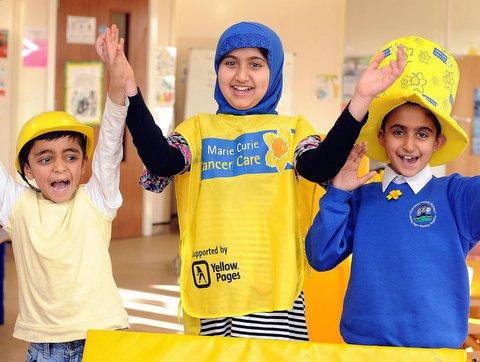 Pupils from Thornbury Primary School brightened up their week with a ‘yellow day’ to raise funds for Marie Curie Cancer Care in Bradford. 
The children also baked buns and made fridge magnets which were sold at a parents evening to raise £1,130.