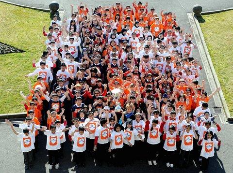 Schoolchildren were under starters orders as they helped unveil the new half-marathon Bradford City Run. 
A group of 120 pupils from Heaton St Barnabas Primary School stood in formation to create the logo for the run at its finish line in Lister Park.