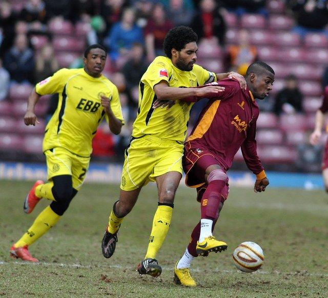 Action from Bradford City's game with Aldershot.