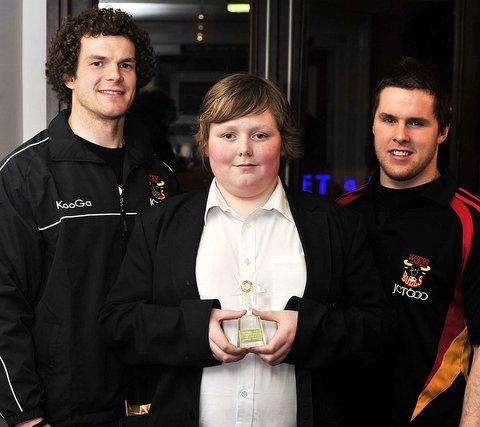 Be Healthy Award 12-25 winner Matthew Cairns-Pool with Bradford Bulls stars Jamie Langley, left, and Dave Halley.