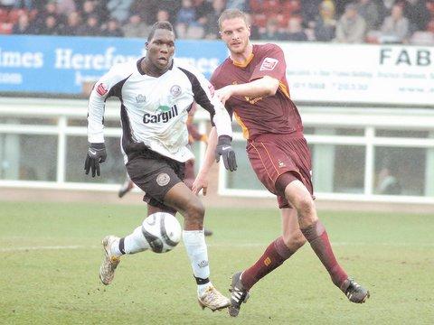 Action from Bradford City's game at Hereford.