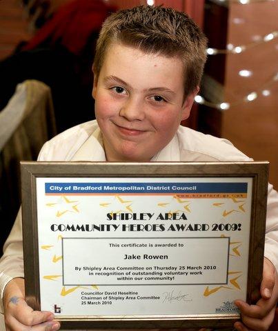 Unsung heroes from the Shipley area have been honoured for their voluntary efforts at an awards ceremony.
The winners included Jake Rowan, a young boy who has been helping his community in Burley-in-Wharfedale since the age of six. 