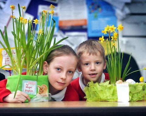 Holiday fun hatched at Lees Primary School in Keighley. 
To herald the Easter holidays, pupils got creative in the classroom. 
They brought the season to life and ushered in spring with an array of brightly-coloured, Easter artwork.