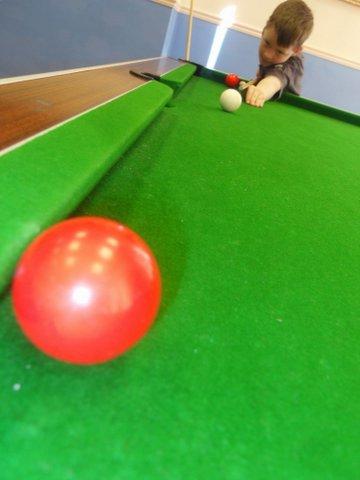 Playing pool, submitted by Beryl Robinson, West End, Queensbury.