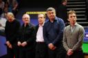Former World Snooker Champion John Parrott (second right) is coming to Shipley next April. Picture: PA.
