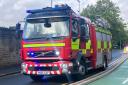 Firefighters have been tackling a vehicle blaze on the M62