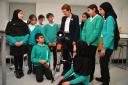 Helen Sharman speaks with school pupils