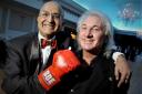 Professor Parapia with Terry and Amir Khan’s boxing glove. Pic:Victor De Jesus