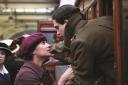 Alicia Vickander and Kit Harrington in a scene – filmed at Keighley Railway Station – from Testament of Youth