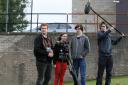 One of the groups on the BFI course filming on location at Bradford College
