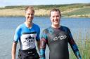 Tom Van Rossum, left, and James Mangeolles, who have both qualified for World Championship events, pictured at Caroline's Lake, St Aiden's RSPB Reserve