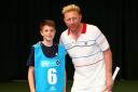 DREAM BID: Jeremiah Bavington, pictured with Boris Becker at the Ball Kids trial, is hoping to be picked for the ATP finals