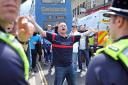 The EDL protest in Keighley on Saturday which was contained by police