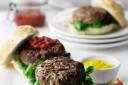 Beefburgers with garlic butter Kiev filling