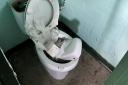 Vandalised toilet in Glusburn Park