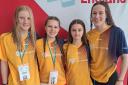 Sophia Gledhill (left) in Sheffield alongside team-mates Imogen Tiffany, Jasmine Shay and Alex Dunn.