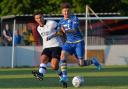 Matty Pearson, left, in action for Luton Town during a friendly with Basingstoke this summer. Picture: Gareth Owen/LTFC