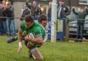 Wharfedale's Jack Blakeney-Edwards dives in for a try. Picture: Ro Burridge