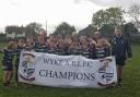 Wyke's U14s celebrating a trophy winning season