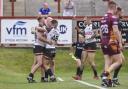 The Bulls celebrate Chester Butler's try but there was little to cheer. Picture: Tom Pearson