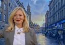West Yorkshire Mayor Tracy Brabin and a photo of Bradford in the background captured by the T&A Camera Club's Anna Dyson Clarke