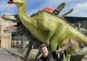 Thornton Hall Country Park event manager Tom Birkett welcomes dinosaurs for the dinotastic walking trail.