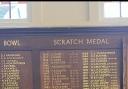 Berrisford next to the 'Club Scratch' leaderboard