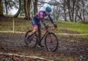 Sophie Thackray,  pictured in recent action at Peel Park, finished 14th in the elite women's race at the British National Cyclo-Cross Championships in Falkirk.