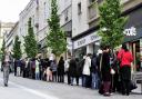 Long queue outside Darley Street Marks & Spencer in 2009 when the store celebrated the company’s 125th anniversary by selling off items for a penny