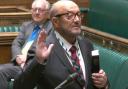 George Galloway takes his seat in the House of Commons after his by-election victory in Rochdale