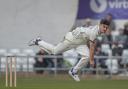 Jordan Thompson bowling at Headingley last weekend in Yorkshire's rain-affected draw with Leicestershire at Headingley.