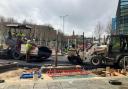 Pavement works in Well Street in Bradford city centre