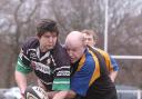 Dean McNicholl, right, scored one of Bradford Salem's tries in their Aire-Wharfe Plate defeat