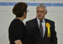 LOOK BACK: Councillor Jeanette Sunderland with David Ward at the 2015 election count