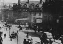 Single frame from Louis Le Prince's cinema film of Leeds Bridge, 1888. It was the first moving picture film to be made