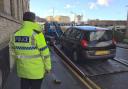 A car seized during a police crackdown on danger drivers in Bradford.