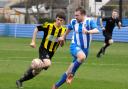Luke Harrop, right, was on target for Eccleshill United