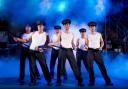 The terrific cast of The Full Monty, at the Alhambra this week