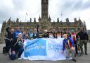 The Tour De Yorkshire flag in City Park ahead of race day on Sunday