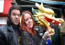 ROAR: Steve Shaw and Gail Dignam, co-owners of Al’s Dime Bar, promote the Bradford Dragonboat Festival
