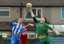 Chris Lever, left, scored a hat-trick for Eccleshill United