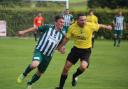 Golcar United (yellow shirts) are unbeaten this season in the Premier Division Picture: John Chapman