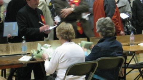 The count goes on at the Richard Dunn Centre.