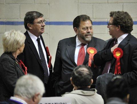 Gerry Sutcliffe, right, with Councillor Ian Greenwood, centre, and Terry Rooney.