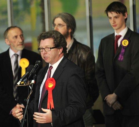 Gerry Sutcliffe gives his victory speech in Bradford South