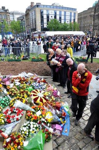 The 25th anniversary memorial service for victims of the Valley Parade fire disaster, May 11, 2010