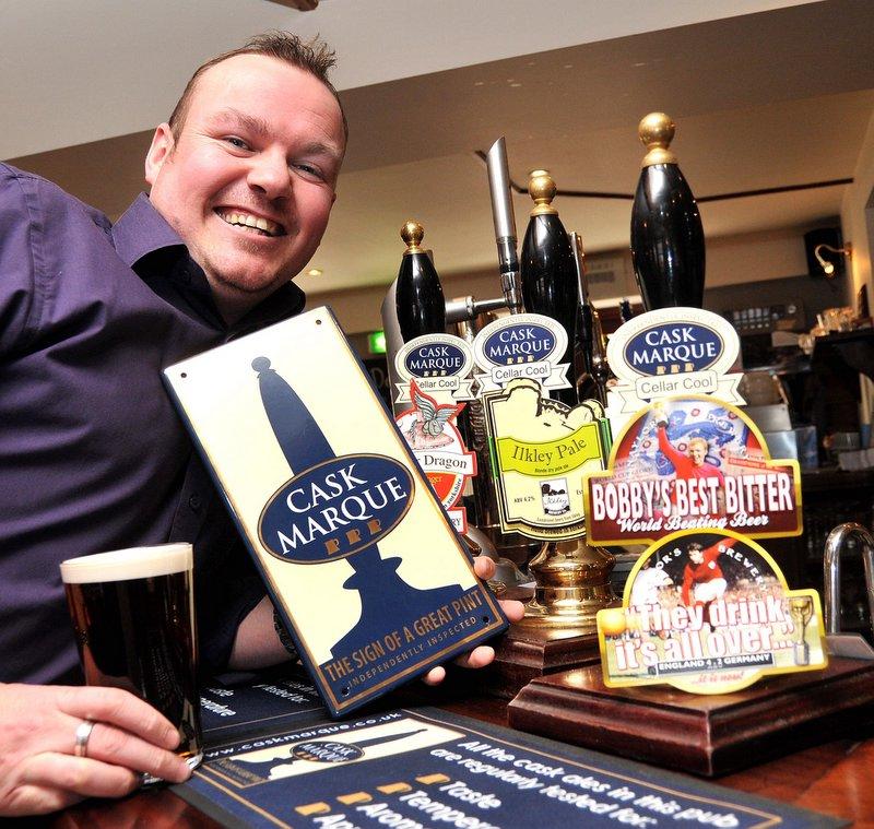The quality of the beer has been recognised at an Ilkley bar with the award of a sought-after standard of excellence. 
The Yard, off Brook Street, has proudly taken on a Cask Marque award.