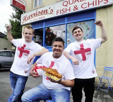 World Cup fever has hit Bradford with shops, pubs and businesses in the city pulling out all the stops to show their support for the competition before it kicks off on Friday. 
Harrison’s Fisheries in Harrogate Road has decorated its interior with flag