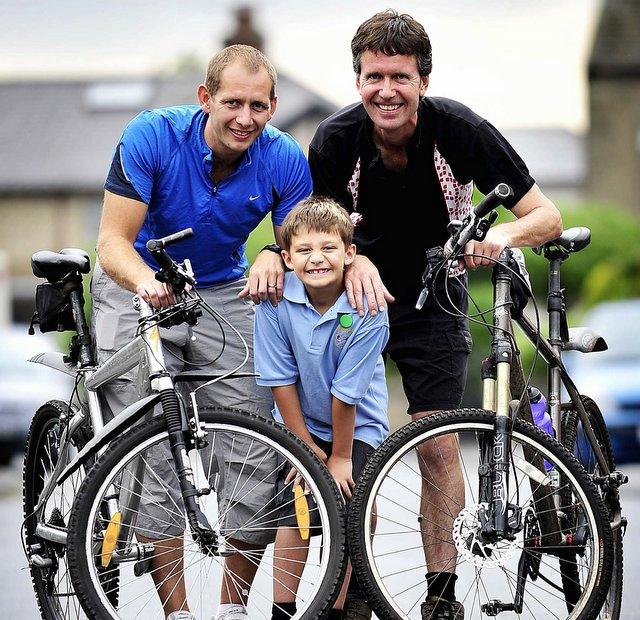 Cyclists Matthew Haddock and brother-in-law Andy Forse hope to have raised £1,000 for charity. 
The men spent the weekend cycling 180 miles from Haltwhistle in Northumberland to Carlisle, then across the Yorkshire Dales to Settle and then Sowerby Bridge