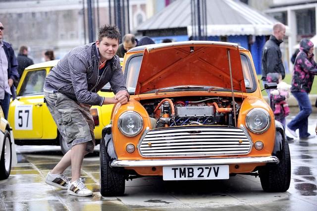 Adam Southgate is pictured with his Mini at the Bradford Classic 2010 event in Centenary Square